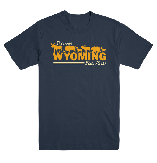 Discover Wyoming State Parks Tee - Blue Dusk